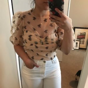 Zara Organza Cropped Top